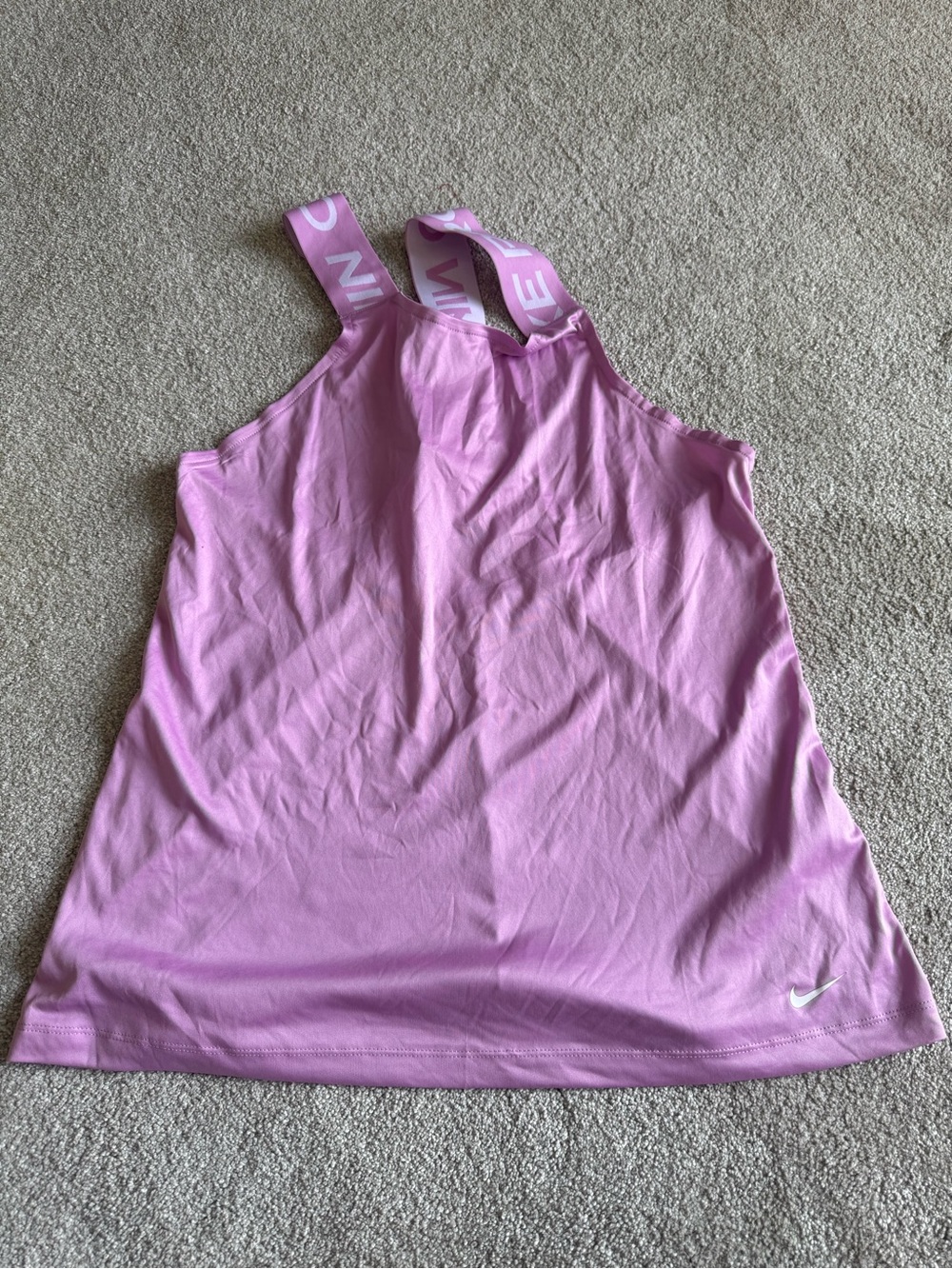Nike Women's Light Pink Performance Tank with Branded Straps